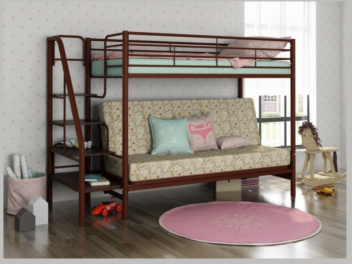 Двухъярусная кровать Мадлен-3 90/120х190 (Гобелен Пифагор, Черный)