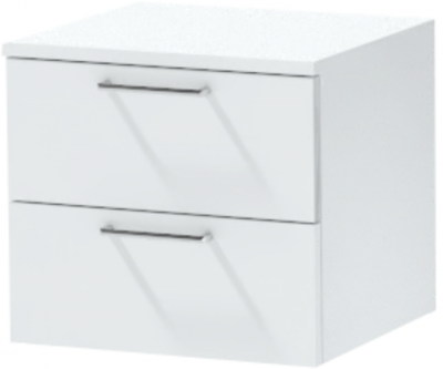 Тумба-6 прикроватная подвесная "Иннэс-7", Белый/Белый глянец