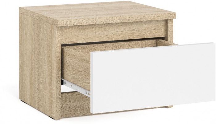 Мори Тумба прикроватная ТПМ400.1, цвет дуб сонома/белый, ШхГхВ 40,4х34,6х30 см.