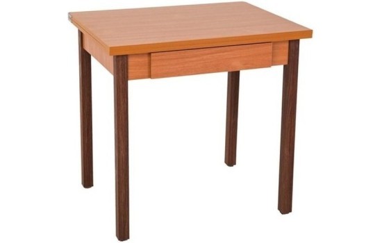 Стол обеденный раскладной с ящиком на деревянной опоре