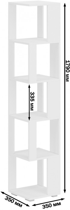 Стеллаж СВК 4 шт., цвет графит/белый, ШхГхВ 140х35х179 см.(графит 2 шт. + белый 2 шт.)