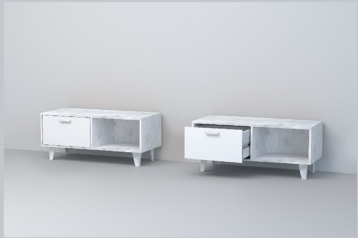 Эго Тумба Т-4 НГ (Глянец Белый/Дуб Крафт Золотой)