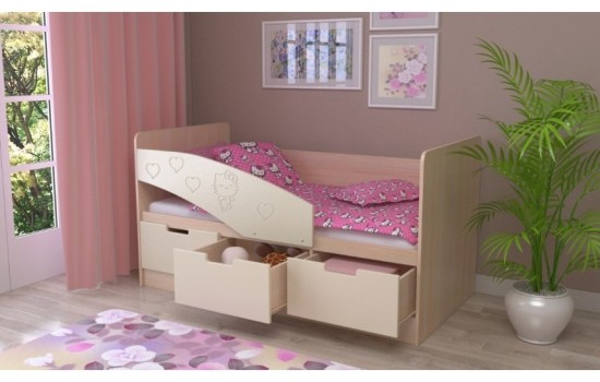 Детская кровать Бемби-7 МДФ, 80х180, розовая
