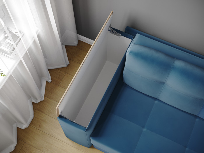 Диван раскладной Нави, коричневый/мдф сандал белый