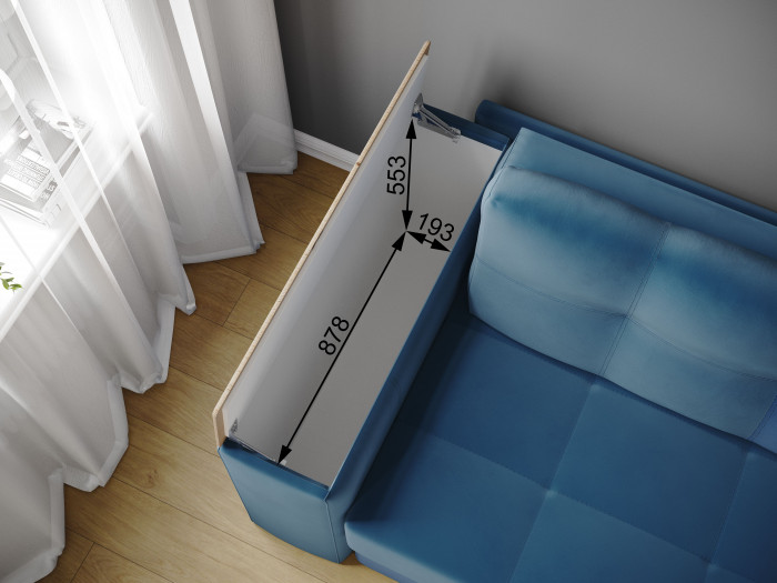 Диван раскладной Нави, коричневый/мдф сандал белый