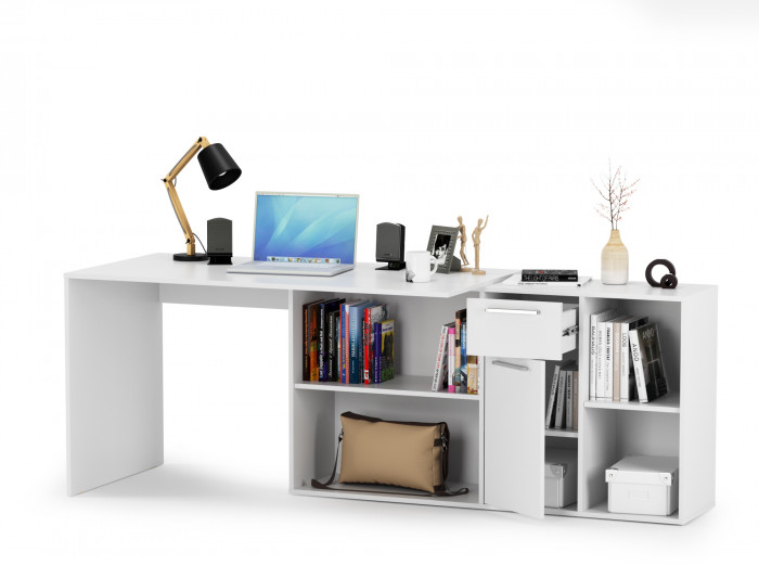Лайт письменный стол 03.245F, белый шагрень