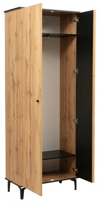 Шкаф для одежды Либерти 51.01 (опора h150) Дуб вотан/Черный