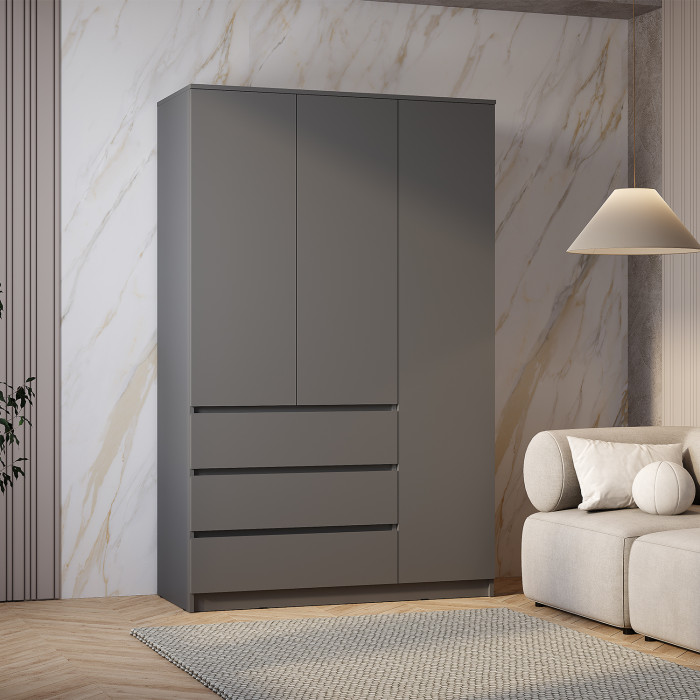 Шкаф 3-х створчатый Симпл ШК-08, Графит