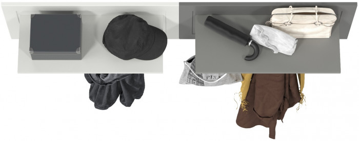 Остин 15.12 Вешалка + 15.12 Вешалка, белый шагрень/серый графит