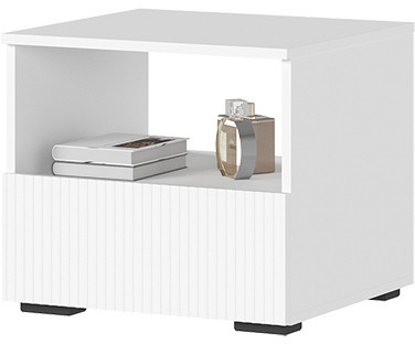 Хелен ТБ 01 Тумба прикроватная (0,502х0,442х0,460) МДФ белый супермат/белый