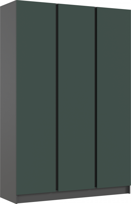 Келвин Шкаф 3-х створчатый 1500, Графит/Изумрудный
