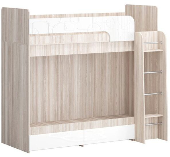 Двухъярусная кровать Бемби МДФ NEW, ясень (Обриета, Ясень шимо светлый)