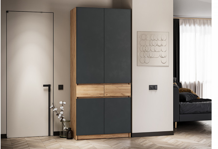 Шкаф распашной Стоуби ШК-1000 дуб крафт /графит