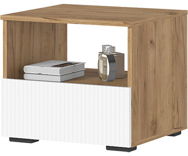 Хелен ТБ 01 Тумба прикроватная (0,502х0,442х0,460) белый супермат/дуб крафт золото