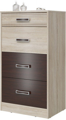 Румба 4-4427дубсонвн Комод с четырьмя ящиками, дуб сонома/венге