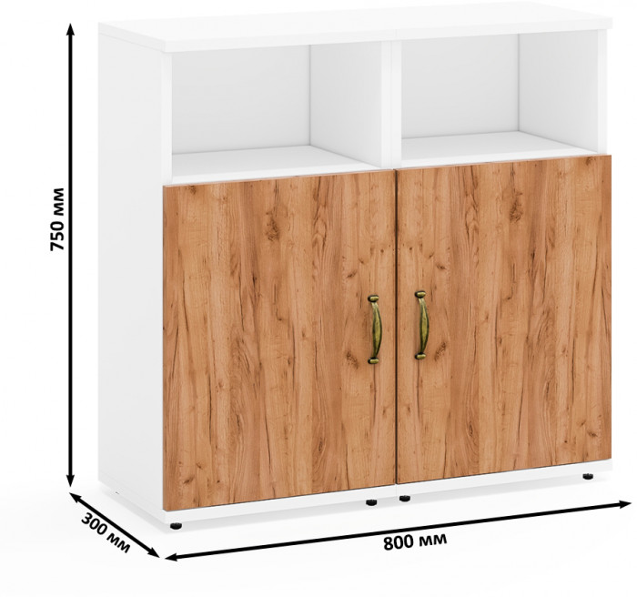 Лидер-8 Тумба МД 3.19 2 шт., белый шагрень/крафт золото
