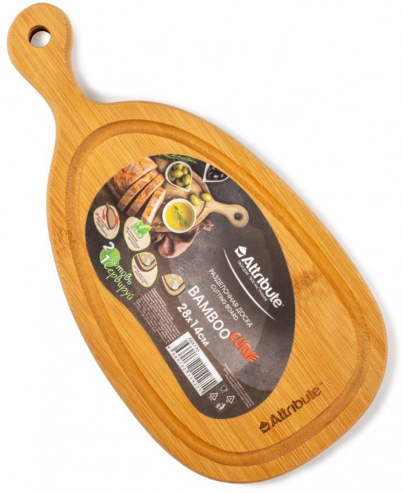 Доска разделочная BAMBOO CURVE 28x14x1.5см (14*28*1,5) Бежевый, ABX170
