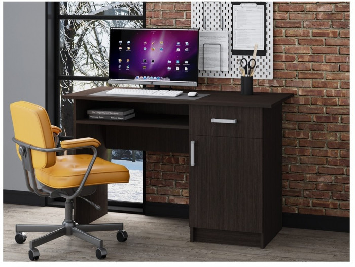 Стол письменный ПС-01 (с дверкой) (Венге / Ясень шимо светлый)