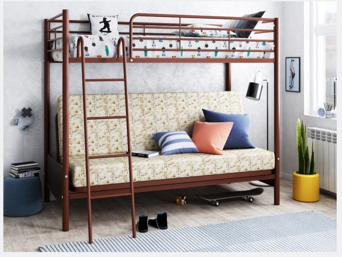 Двухъярусная кровать Мадлен-2 90/120х190 (Гобелен Марки, Слоновая кость)