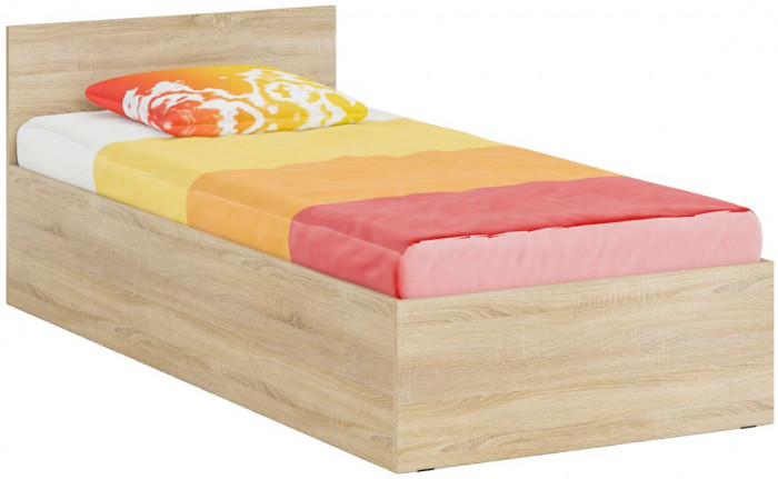 Спальня Стандарт 4-0900, дуб сонома/фасады ТВ тумбы МДФ белый глянец