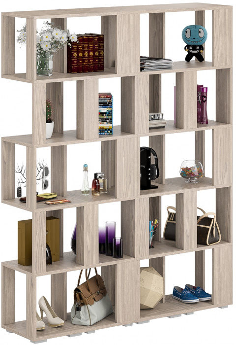 Стеллаж СВК 4 шт., цвет ясень шимо светлый, ШхГхВ 140х35х179 см.