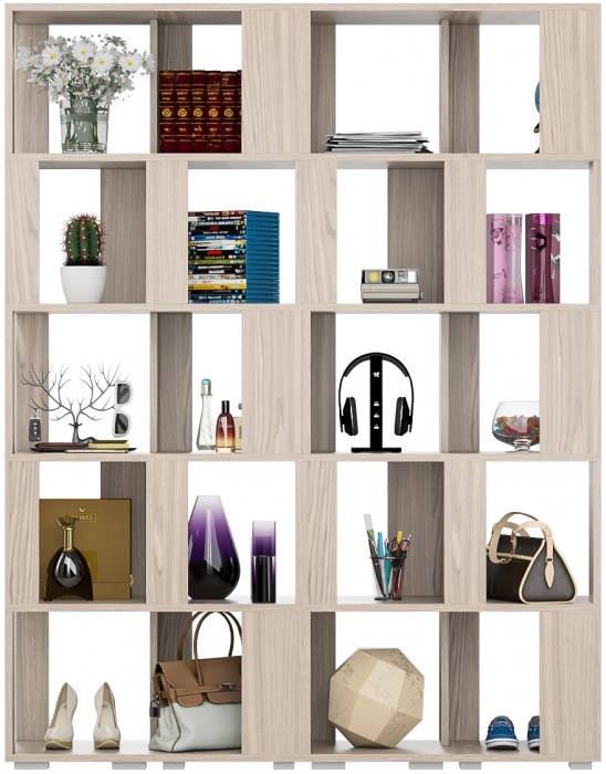 Стеллаж СВК 4 шт., цвет ясень шимо светлый, ШхГхВ 140х35х179 см.