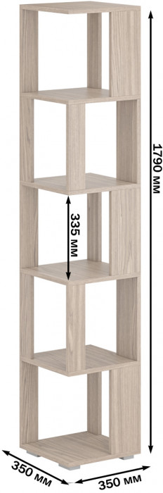 Стеллаж СВК 4 шт., цвет ясень шимо светлый, ШхГхВ 140х35х179 см.