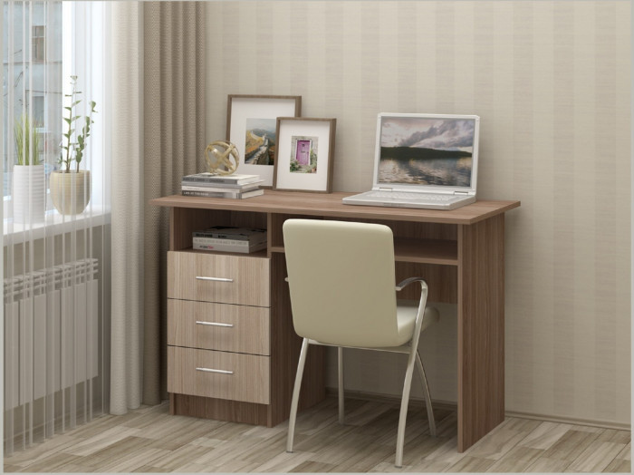 Стол письменный ПС-02 (с ящиками) (Белый)