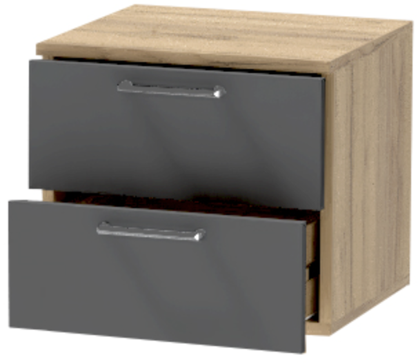 Тумба-6 прикроватная подвесная "Иннэс-7", Крафт золотой/Графит