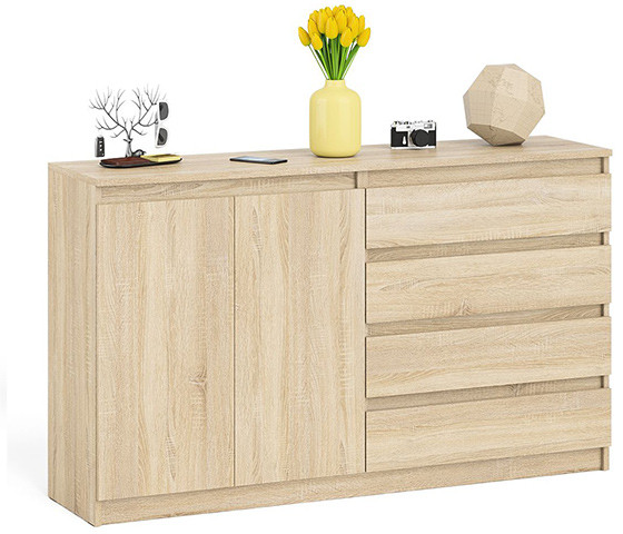 Мори Комод МК1600.1, цвет дуб сонома, ШхГхВ 160,4х41х94 см., НЕ универсальная сборка