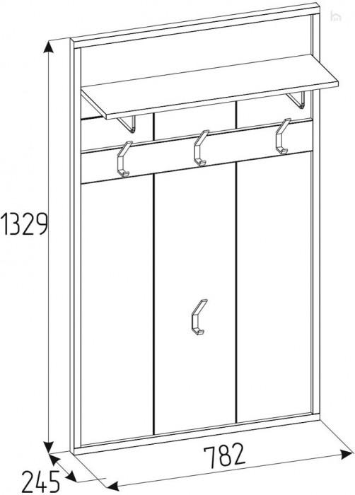 Вешалка Nature 76, дуб крафт