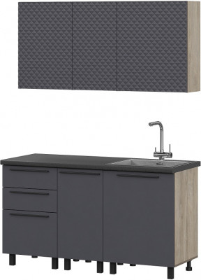 Кухня Этна 1.5 м. Комплект 2, софт графит гиза