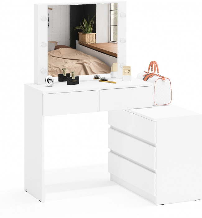 Стол косметический с подсветкой 110, белый