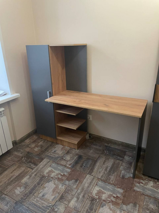 Стол компьютерный №1 Графит, Дуб Крафт