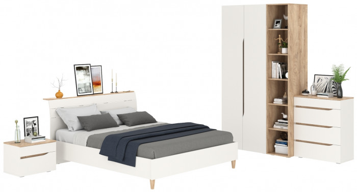 Муссон Спальня № 14, белый/дуб эндгрейн элегантный