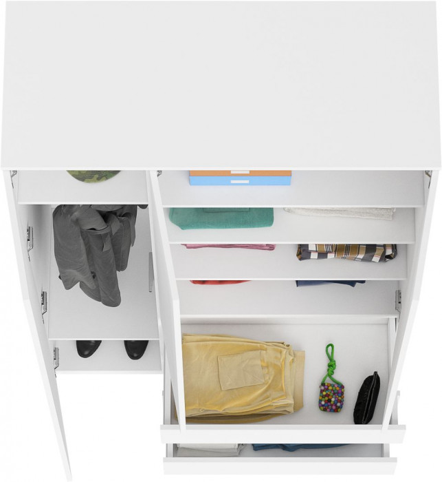 Мори Шкаф МШ1200.1, цвет белый, ШхГхВ 120,4х50,4х209,6 см., НЕ универсальная сборка