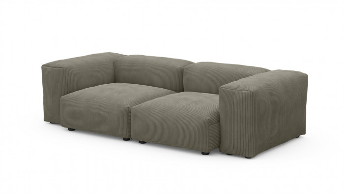 Диван Фиджи двухсекционный (малый) Cilium Brown 231*116*62 см, Коричневый Вельвет Нераскладной Фиеста
