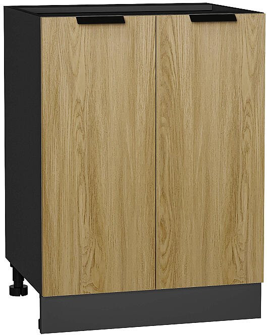 Кухонный гарнитур угловой Евро Лайн-04, МДФ, 180×215 см, Графит/Антрацит/Дуб песочный (Антарес)