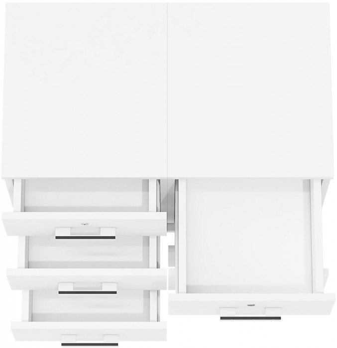 Две тумбы выкатных С-МД-3-02, белый шагрень