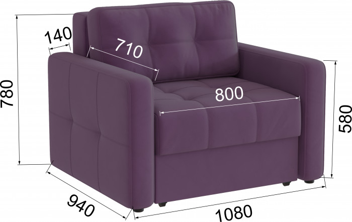 Кресло-кровать Брэй, Винный