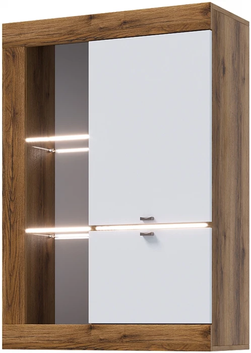 Прага Витрина универсальная ЛДСП Дуб Делано/Белый глянец