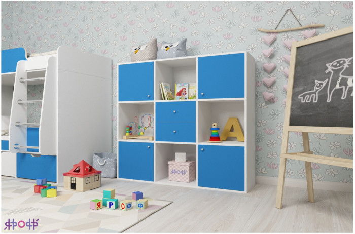 Стеллаж Джери (Дуб молочный/Лайм)