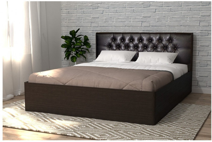 Кровать 1,6 арт.037 Вставка 2 с ПМ Sontex umber (Sontex umber / Венге)