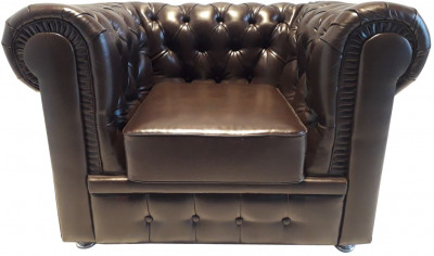 Кожаное кресло &quot;Честер&quot; цвет коричневый, для отдыха, для дома в гостиную, на кухню