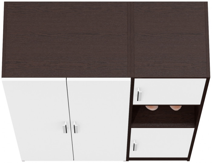 Шкаф С-МД-СК9Ш+Пенал С-МД-СК9П, венге/белый шагрень