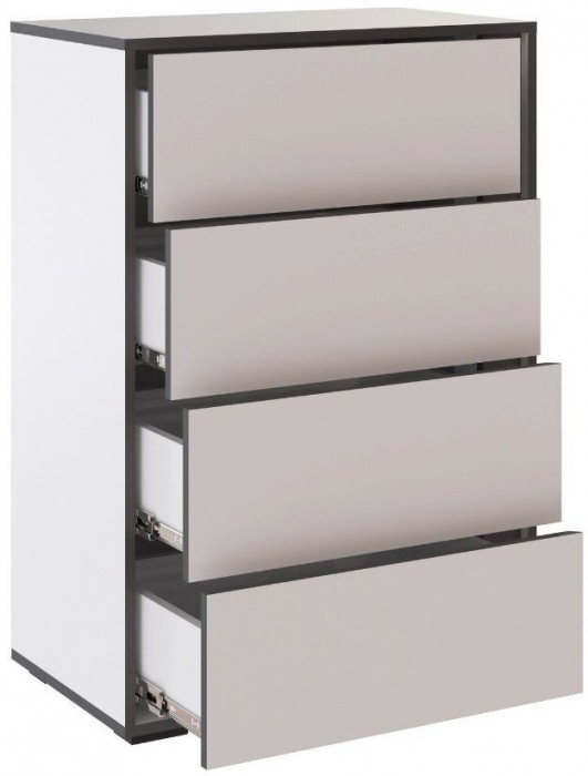 Асцелла Комод белый/графит серый