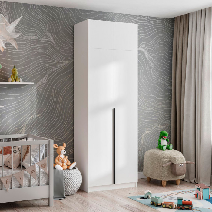 Лион ШК-01 Шкаф 2-х створчатый (800х2000х550) Белый/Белый