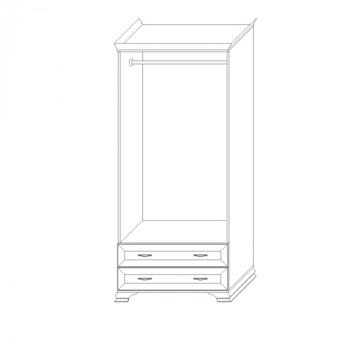 Шкаф 2-х дверный (корпус) Сиена