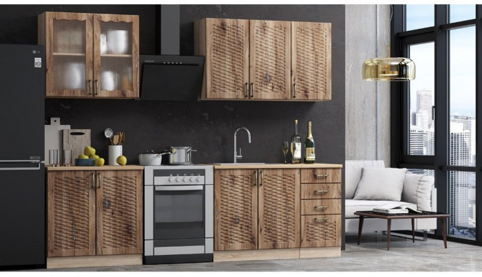 Кухня Изабелла 2.0 м, МДФ матовый (Венге)