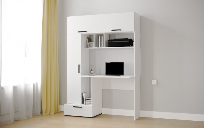 Стол компьютерный Квартет-11 (1850*1316*600) белый